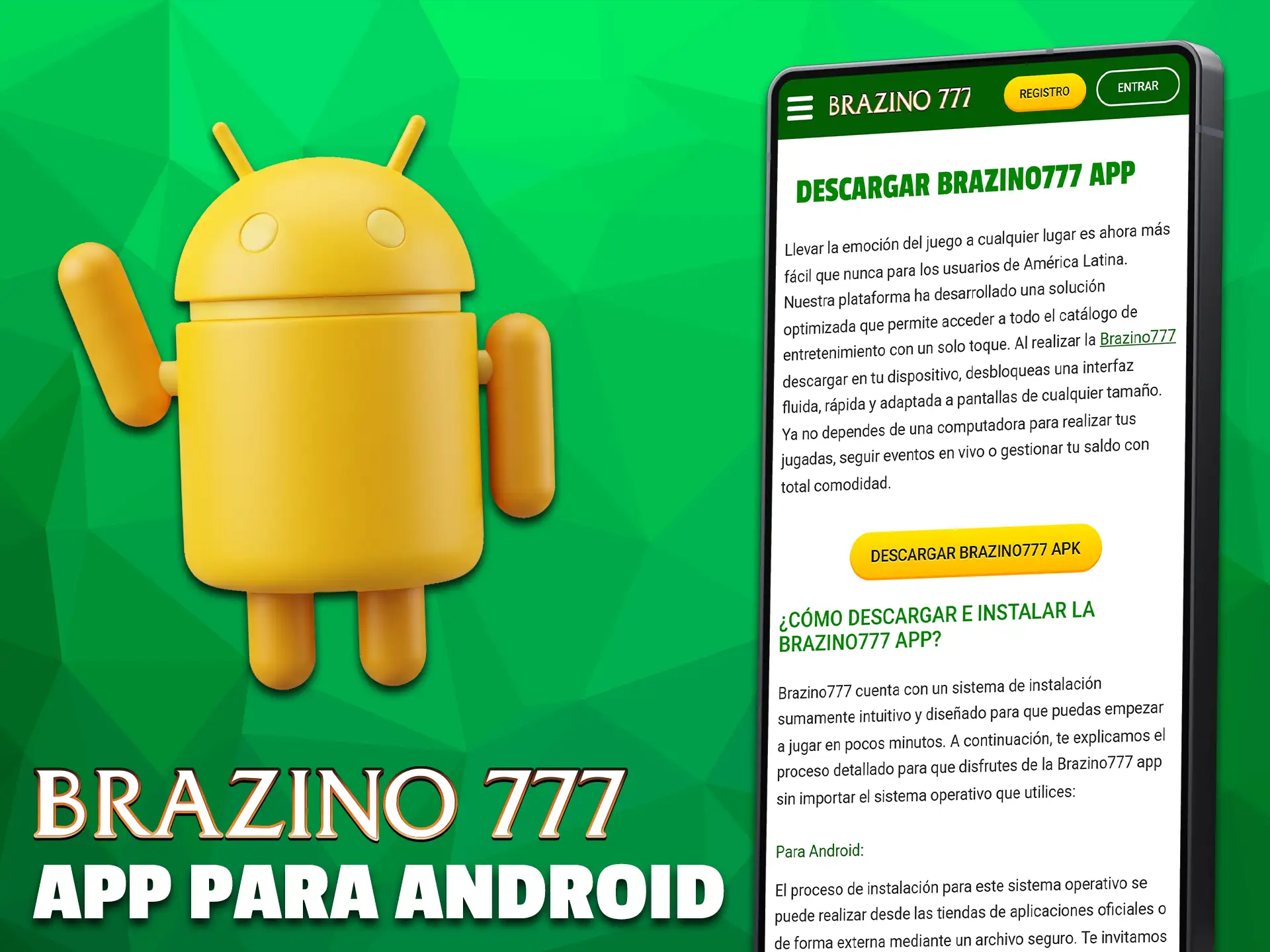 Descarga la app de Android para iniciar sesión en Brazino777.