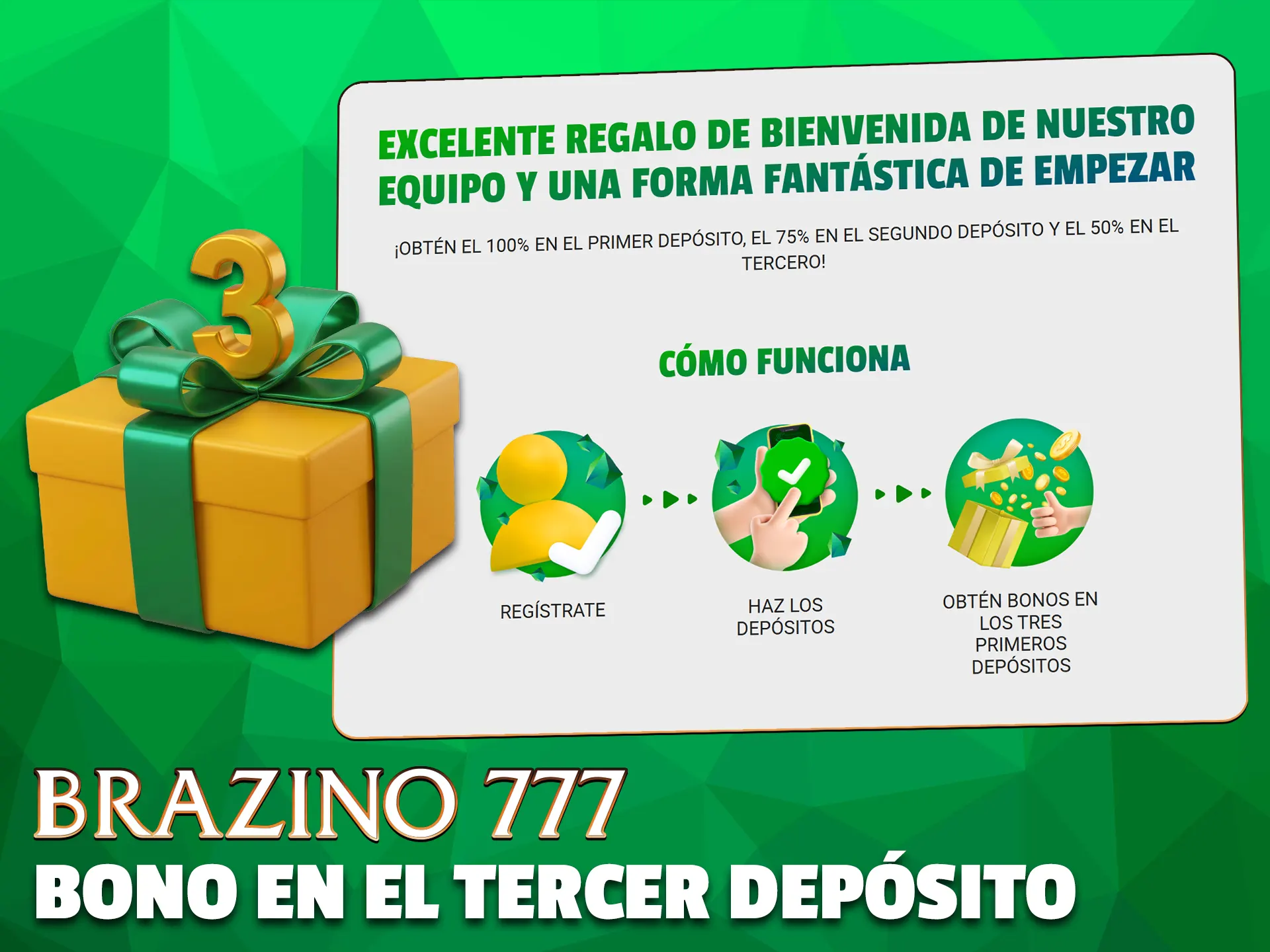 Consigue la tercera bonificación de depósito para apostar en Brazino777.