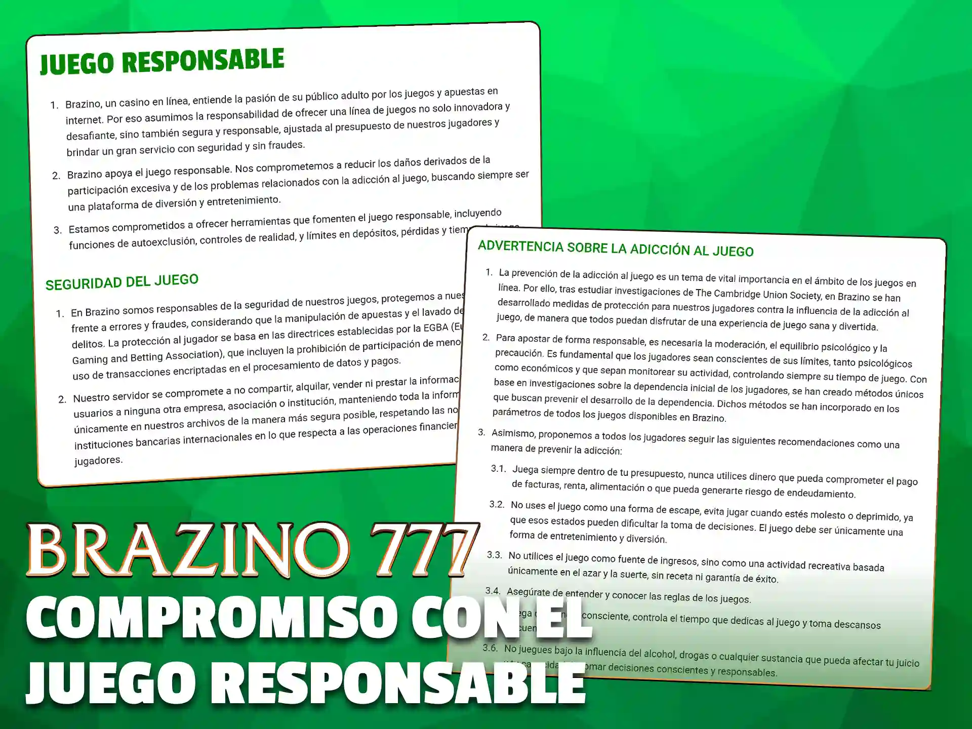 Juega de manera segura siguiendo las pautas de juego responsable en Brazino777.
