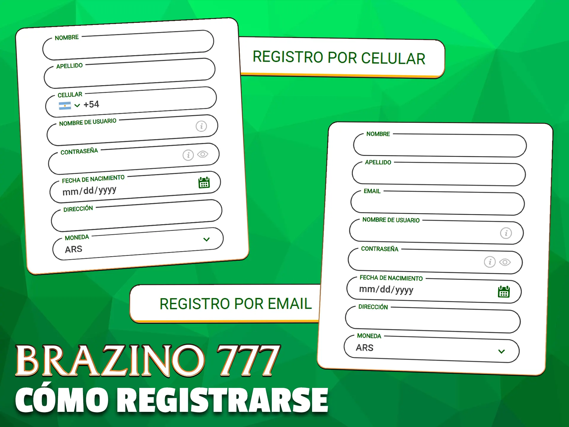 Crea una cuenta rápida y completa tu registro en Brazino777.